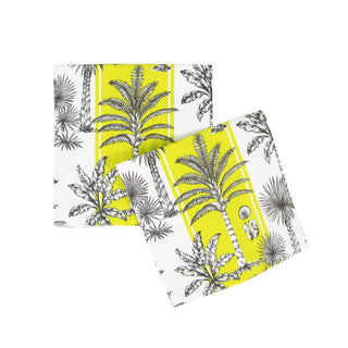 Caspari Southern Palms Green & White Cocktail Napkins - 20 Per Package 17951C