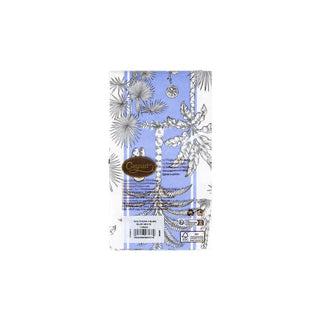 Caspari Southern Palms Blue & White Guest Towel Napkins - 15 Per Package 17952G