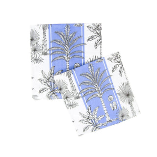 Caspari Southern Palms Blue & White Luncheon Napkins - 20 Per Package 17952L