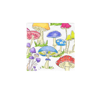 Caspari Woodland Mushrooms Cocktail Napkins - 20 Per Package 18000C