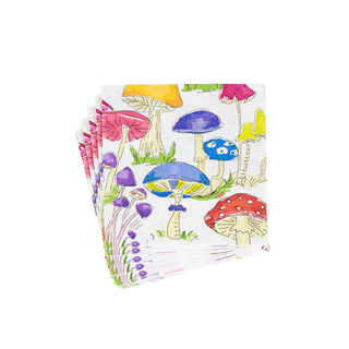 Caspari Woodland Mushrooms Luncheon Napkins - 20 Per Package 18000L