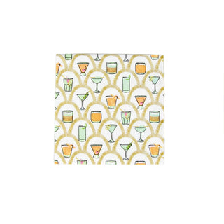 Caspari Deco Cocktails Cocktail Napkins - 20 Per Package 18030C