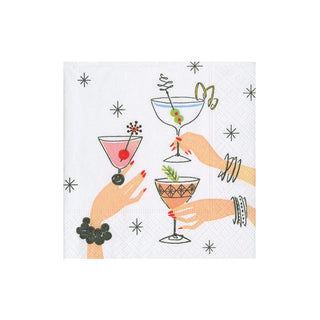 Caspari Aperitivo Cocktail Napkins - 20 Per Package 18050C