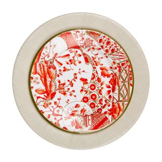 Caspari Gilded Porcelain Coral Salad & Dessert Plates - 8 Per Package 18060SP