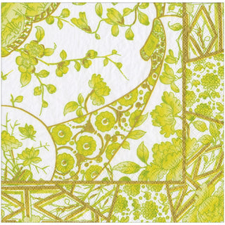 Caspari Gilded Porcelain Chartreuse Dinner Napkins - 20 Per Package 18061D