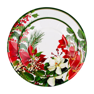 Caspari Christmas Garden Dinner Plates - 8 Per Package 18070DP