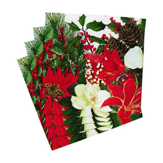 Caspari Christmas Garden Luncheon Napkins - 20 Per Package 18070L