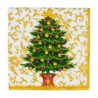 Caspari Gilded Tree Cocktail Napkins - 20 Per Package 18100C