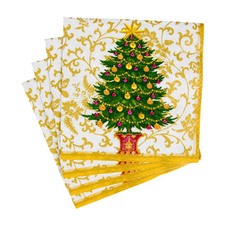 Caspari Gilded Tree Cocktail Napkins - 20 Per Package 18100C