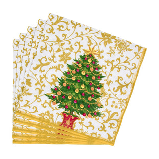 Caspari Gilded Tree Dinner Napkins - 20 Per Package 18100D