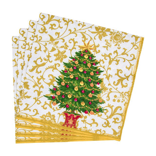 Caspari Gilded Tree Dinner Napkins - 20 Per Package 18100D