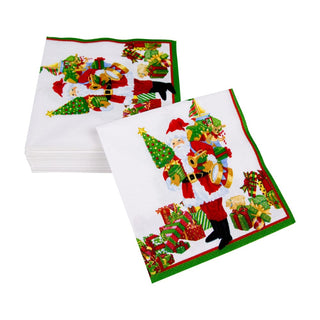 Caspari Mr. Claus Cocktail Napkins - 20 Per Package 18130C