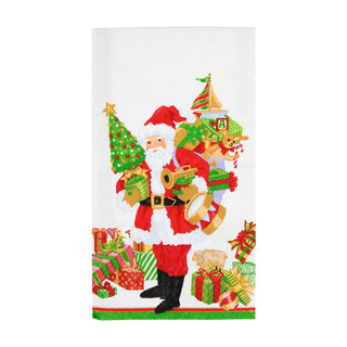 Caspari Mr. Claus Guest Towel Napkins - 15 Per Package 18130G