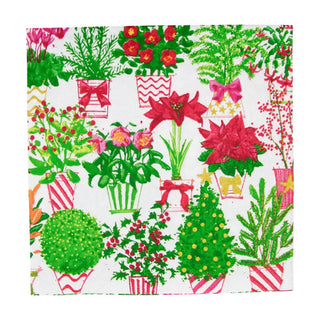 Caspari Christmas Flower Market Luncheon Napkins - 20 Per Package 18140L