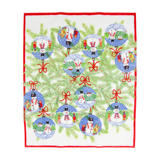 Caspari Snowman Ornaments Guest Towel Napkins - 15 Per Package 18160G