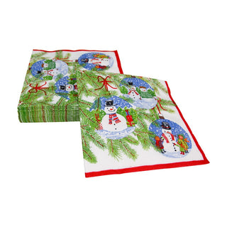 Caspari Snowman Ornaments Luncheon Napkins - 20 Per Package 18160L