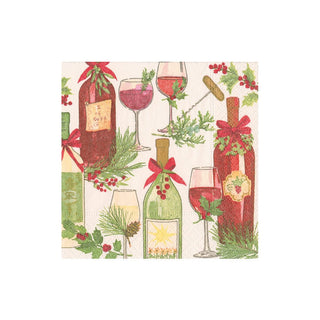 Caspari A Christmas Toast Boxed Cocktail Napkins - 40 Per Box 18180B