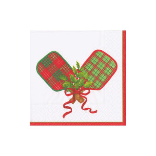 Caspari Christmas Pickleball Boxed Cocktail Napkins - 40 Per Box 18200B