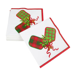 Caspari Christmas Pickleball Cocktail Napkins - 20 Per Package 18200C