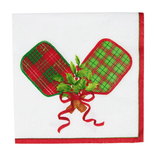 Caspari Christmas Pickleball Cocktail Napkins - 20 Per Package 18200C