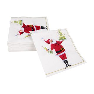 Caspari Santa Serving Drinks Cocktail Napkins - 20 Per Package 18210C