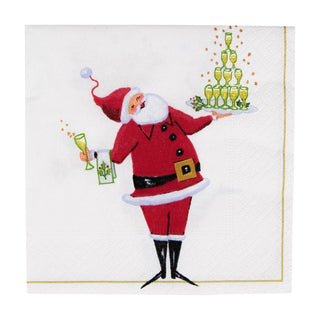 Caspari Santa Serving Drinks Cocktail Napkins - 20 Per Package 18210C