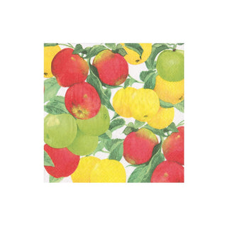 Caspari Apples Boxed Cocktail Napkins - 40 Per Box 18220B