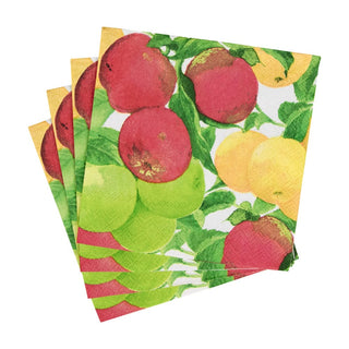 Caspari Apples Cocktail Napkins - 20 Per Package 18220C