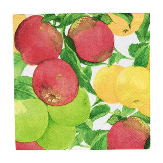 Caspari Apples Cocktail Napkins - 20 Per Package 18220C