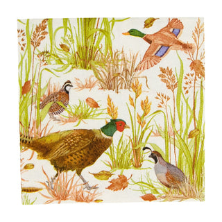 Caspari Birds Of A Feather Cocktail Napkins - 20 Per Package 18230C