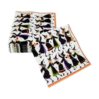 Caspari Witches Conga Line Cocktail Napkins - 20 Per Package 18270C