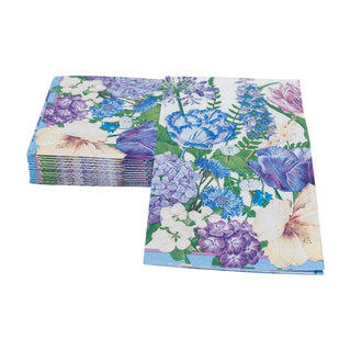 Caspari Shades Of Blue Guest Towel Napkins - 15 Per Package 18360G