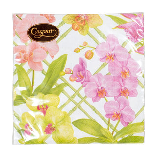 Caspari Orchid Conservatory Cocktail Napkins - 20 Per Package 18370C