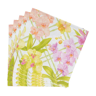 Caspari Orchid Conservatory Dinner Napkins - 20 Per Package 18370D