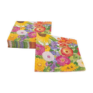 Caspari Midsummer Blooms Cocktail Napkins - 20 Per Package 18380C