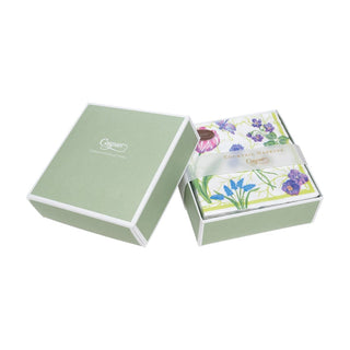 Caspari Floral Majolica Boxed Cocktail Napkins - 40 Per Box 18410B