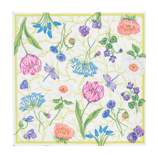 Caspari Floral Majolica Boxed Cocktail Napkins - 40 Per Box 18410B