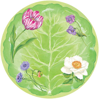 Caspari Floral Majolica Dinner Plates - 8 Per Package 18410DP