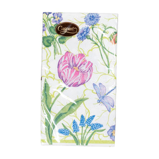 Caspari Floral Majolica Guest Towel Napkins - 15 Per Package 18410G