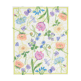 Caspari Floral Majolica Guest Towel Napkins - 15 Per Package 18410G