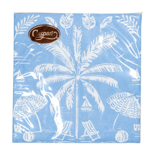 Caspari Palms And Parasols Ocean Cocktail Napkins - 20 Per Package 18420C