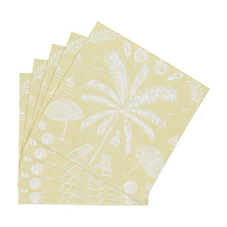 Caspari Palms And Parasols Key Lime Cocktail Napkins - 20 Per Package 18421C