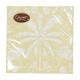 Caspari Palms And Parasols Key Lime Cocktail Napkins - 20 Per Package 18421C