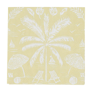 Caspari Palms And Parasols Key Lime Cocktail Napkins - 20 Per Package 18421C