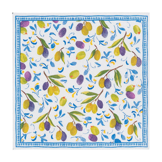 Caspari Mediterranean Blue Cocktail Napkins - 20 Per Package 18430C