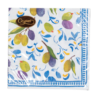 Caspari Mediterranean Blue Cocktail Napkins - 20 Per Package 18430C