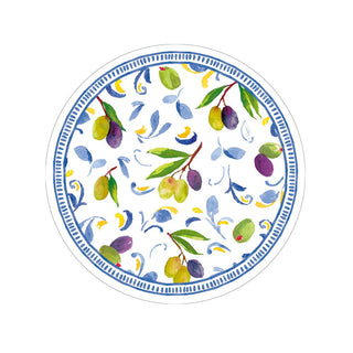 Caspari Mediterranean Blue Salad & Dessert Plates - 8 Per Package 18430SP