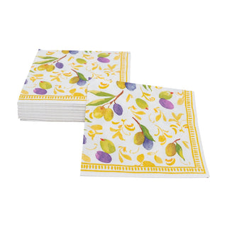 Caspari Mediterranean Dijon Cocktail Napkins - 20 Per Package 18431C