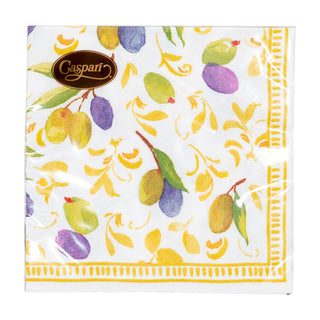 Caspari Mediterranean Dijon Cocktail Napkins - 20 Per Package 18431C