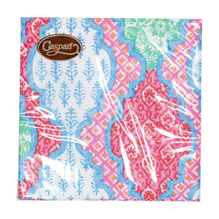 Caspari Provencale Cotton Pink Multi Cocktail Napkins - 20 Per Package 18440C